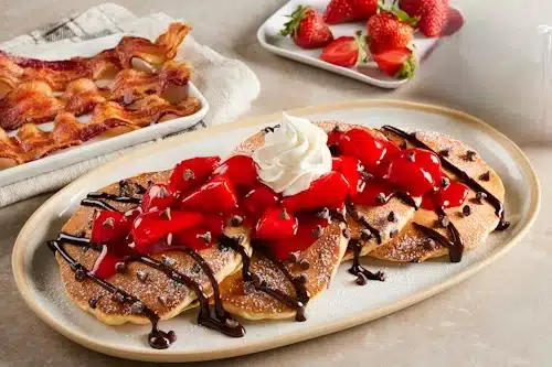 Chocolate Strawberry Hotcakes Combo